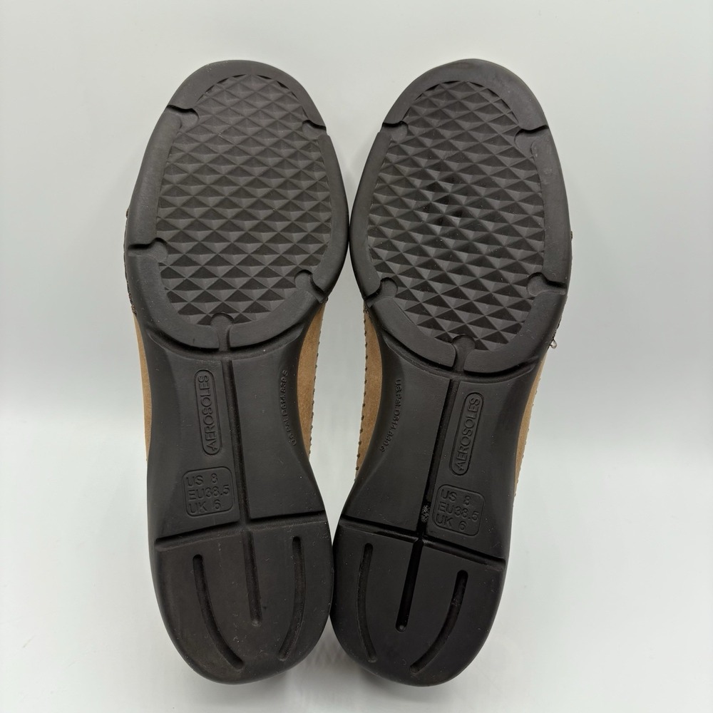 AEROSOLES Ivory Tree Loafers Women's Size 8 Tan Nubuck Leather Slip On Shoes - Picture 8 of 10